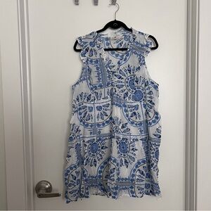 Blue and White Seashell Vineyard Vines Dress Size XL